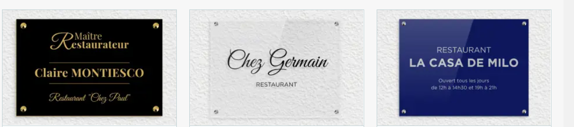 plaque restaurant